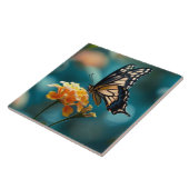 Carreau Joli Papillon sur une Fleur (Côté)