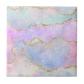 Carreau Joli Pastel Agate | Aquarelle de la veine Parties  (Devant)