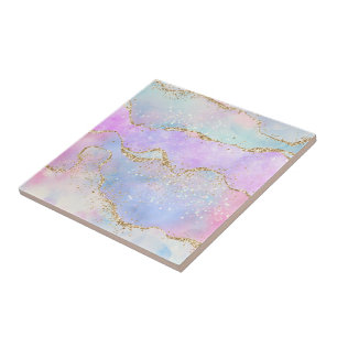 Carreau Joli Pastel Agate   Aquarelle de la veine Parties 