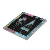 Carreau Joli patchwork quadrilting arbre formes abstraites (Côté)