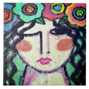 Carreau Joli portrait Abstrait d'une femme