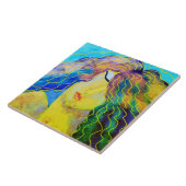 Carreau Joli portrait numérique Abstrait d'une femme (Côté)