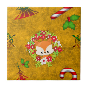 Carreau Joli renard de Noël
