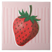 Carreau Joli Risographe Fraise Rose & Rayures (Devant)