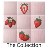 Carreau Joli Risographe Rose 3 Fraises & Rayures