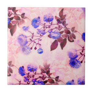 Carreau Joli rose avec / Purple Floral Print