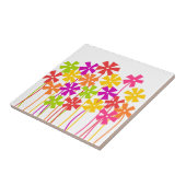 Carreau Joli rose jaune orangé simple fleurs dessin (Côté)