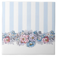 Joli rose, violet et bleu Fleurs et bandes
