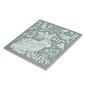 Carreau Joli Sage Green Rabbit Oiseau Bois Floral (Côté)