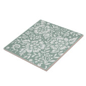 Carreau Joli Sage Vert Blanc Floral Design (Côté)