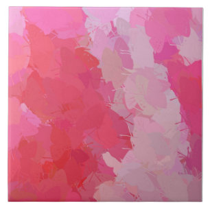 Carreau Joli tuile papillon rose