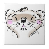 Carreau Joli visage de furet de dessin (Devant)