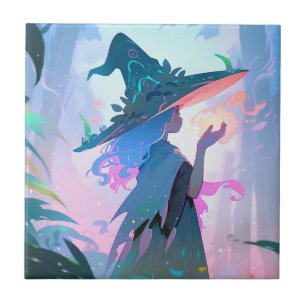 Carreau Jolie Anime sorcière fille Imaginaire Art