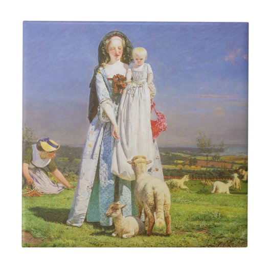 Carreau Jolie Baa Lambs par Ford Madox Brown (Devant)