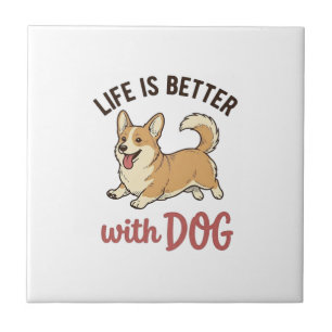 Carreau Jolie conception de la vie de chien Corgi est meil