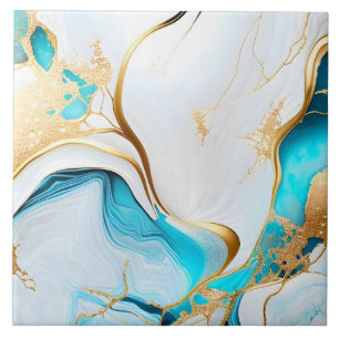 Carreau Jolie conception de Marbre blanc d'or bleu