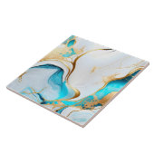 Carreau Jolie conception de Marbre blanc d'or bleu (Côté)