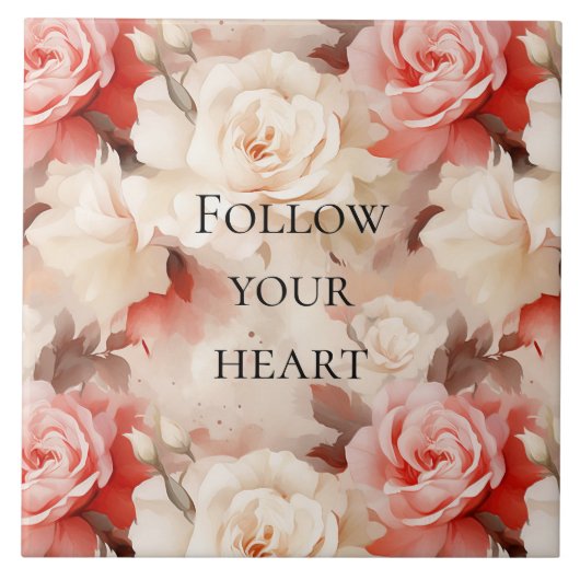 Carreau Jolie crème rose pour la douche de mariage florale (Devant)