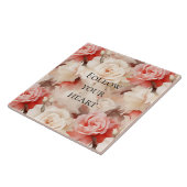 Carreau Jolie crème rose pour la douche de mariage florale (Côté)