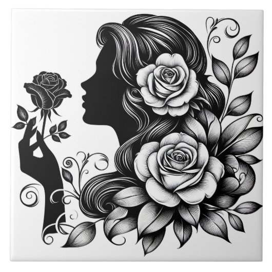 Carreau Jolie femme artisanale artisanale (Devant)