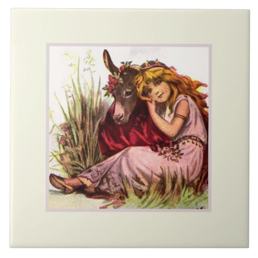 Carreau Jolie Fille Et Poney  (Devant)