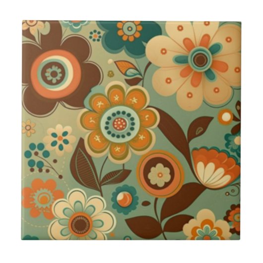 Carreau Jolie fleurs vintages rétro (Devant)