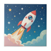 Carreau Jolie fusée spatiale qui décolle (Devant)