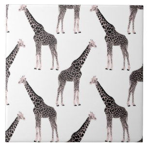 Carreau Jolie Giraffe noire blanche rose