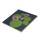 Carreau Jolie Lys d'eau rose et libellule (Côté)