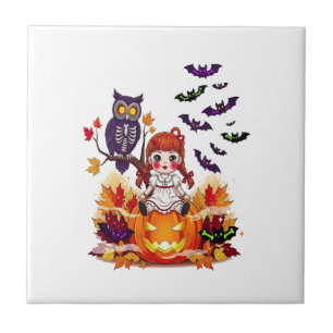 Carreau Jolie poupée Halloween hibou