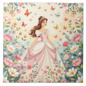 Carreau Jolie princesse avec papillons (Devant)