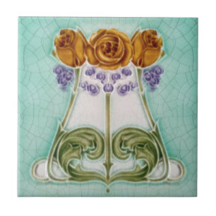 Carreau Jolie reproduction d'antiquités Roses Art Nouveau