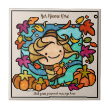 Jolies citrouilles de fille mignonne Vent d'automn