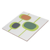 Carreau Jolies couleurs Mid siècle moderne vert abstrait (Côté)