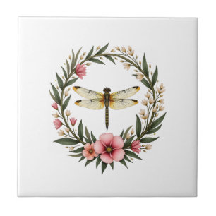 Carreau Jolies Filles Cottagecore Floral Libellule Esthéti