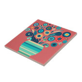 Carreau Jolies fleurs abstraites dans un vase. (Côté)