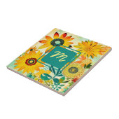 Carreau Jolies fleurs d'art populaire Monogrammé (Côté)