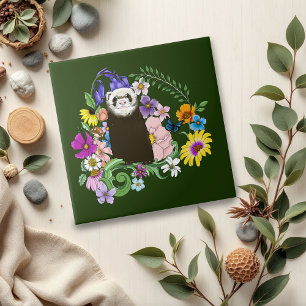 Carreau Jolies fleurs sauvages de furet sableux Bois verdo