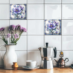 Carreau Jolies fleurs violettes