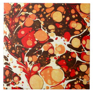 Carreau Jolies pierres abstraites rouges brunes orange