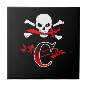 Carreau Jolly roger C Monogramme initial