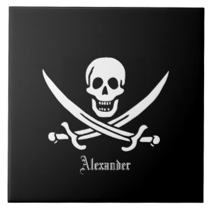 Carreau Jolly roger du Drapeau pirate et des épées croisée