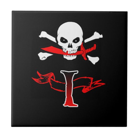 Carreau Jolly roger I Monogramme initial (Devant)