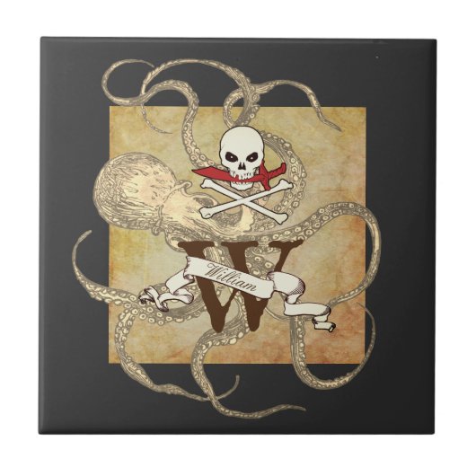 Carreau Jolly roger Monogramme initial (Devant)