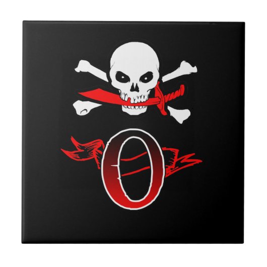 Carreau Jolly roger O Monogramme initial (Devant)