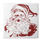 Carreau Jolly Santa Claus dans Red Fun Retro Joyeux Noël (Devant)