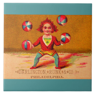 Carreau Jongleur de cartes de commerce victorien Darlingto