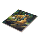 Carreau Jouer de mignons Pups Red Fox (Côté)