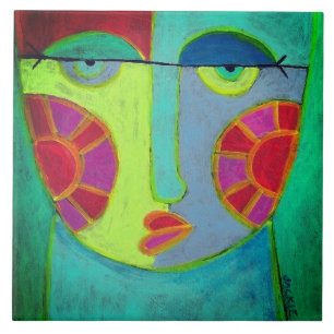 Carreau Joues ensoleillées Abstrait peinture faciale