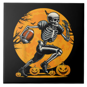 Carreau Joueur de football squelette Halloween courant